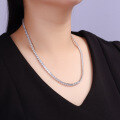 wholesale Silver hip-hop zirconium inlaid single row necklace INS tennis chain 4mm women's multi-size-0-3