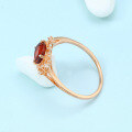 wholesale S925 Rose Gold Plated Elegant OL Zircon Versatile Hand Jewelry Vintage Rose Red Garnet Lace Hollow-Out Ring-0-3