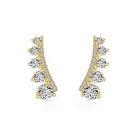 wholesale S925 Sterling Silver Korean New Style Women's Earrings with Zircon Inlay, Symmetrical Design, Fashionable and Unique Women's Earrings, Available for Wholesale-DY1D0327-SG-WH 925 silver