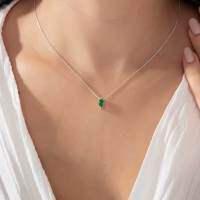 wholesale Metal materials, popular in Europe and America, various personalized birthstone family necklace marquise birthstone necklace birthday gifts-Rose gold copper