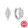 wholesale 925 Sterling Silver with Diamond Accent Chain Style Hoop Earrings, European and American Design-0-9