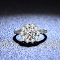 925 Silver Moissanite Sunflower Ring for Women, Live Streaming Wholesale Supply-0-0
