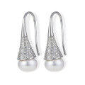 wholesale S925 Sterling Silver Shell Pearl Earrings Light Luxury Versatile Ear Clips Small Design Sense Ins Earrings for Women-0-4