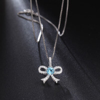 wholesale 925 Silver Light Luxury Topaz Gemstone Pendant, French Romantic Style with Natural Colored Gemstone Necklace Pendant-Natural garnet &gt;925 silver