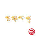 wholesale S925 Sterling Silver Geometric Opal Fashion Set Stud Earrings, Amazon Best-Selling Diamond Star Earrings-0-4