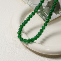 wholesale S925 Sterling Silver Exquisite Vintage Chinese Style Green Agate Necklace for Women Y01338-0-1