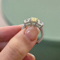 wholesale S925 Sterling Silver with Yellow Diamond and High Carbon Diamond, 7*9mm。-0-2