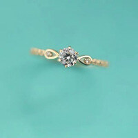 wholesale 925 Sterling Silver Minimalist Basic Stackable Ring for Women, Summer Ins Trend Micro-Set Zircon Six-Prong Adjustable Open Ring-Copper with gold plating Adjustable opening