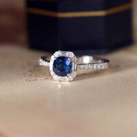 wholesale S925 Sterling Silver 18K Gold Plated Red Deer Ring, Sweet and Luxurious, Light Luxury Commute Versatile for Women, Ins Style-BZ0037-White Gold US Size 10