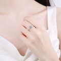 wholesale S925 Silver Women's Four-Prong Emerald Cut Moissanite Engagement Ring Moissanite Ring for Women Cross-Border Wholesale from Manufacturers-0-2