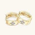 wholesale S925 Sterling Silver Four-Leaf Clover Moissanite Earrings Hoop, High-End Floral Ear Clasp Ear Jewelry-0-2