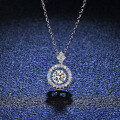 925 Silver Pendant with 1ct Moissanite, Women's Jumping Heart Necklace-0-4