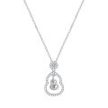 S925 Sterling Silver Luxury Chinese-style Hollow Gourd Pendant Necklace with Diamond Inlay-0-3