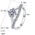S925 Sterling Silver Moissanite Ring for Women, Minimalist and Elegant Gift-0-3