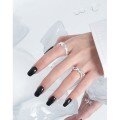 wholesale S925 Sterling Silver JT557 Korean Version INS Niche Design Minimalist Versatile Irregular Surface Texture Adjustable Ring-0-2