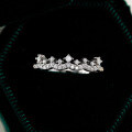 S925 Sterling Silver Hip-hop Crown Ring with Moissanite for Women-0-0