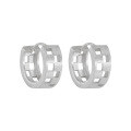 wholesale S925 pure silver 803 matte brushed hollow earrings for women, high-end, niche, original, Instagram-style, elegant round silver earrings-0-5