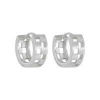 wholesale S925 pure silver 803 matte brushed hollow earrings for women, high-end, niche, original, Instagram-style, elegant round silver earrings-Silver>925 silver