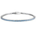 Sterling Silver Full-Diamond Color Zircon Bracelet for Women-0-4