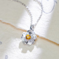 wholesale S925 Silver Minimalist Style Women's Summer New Versatile Ins Floral Pendant Necklace Sterling Silver Collarbone Chain Wholesale-0-1