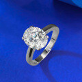 wholesale S925 Silver 8*10mm 4 Carat Solitaire Ring, European and American New Style, Cross-Border AliExpress-0-1