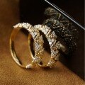 wholesale S925 sterling silver ring for women, vintage palace style, unique zircon, golden color, elegant and versatile-0-4