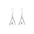 wholesale Metal S925 silver fashion triangle earrings, Korean new style simple creative fresh and elegant trendy women's earrings wholesale-0-4