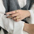 wholesale S925 Sterling Silver Korean Style Knot Ring Ins Minimalist Cold Tone Retro Twist Rope Knot Adjustable Open Ring for Women-0-1