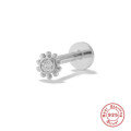 wholesale S925 Sterling Silver Flat Head Threaded Body Piercing Ear Studs and Nose Rings-0-6