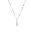 wholesale S925 Sterling Silver Minimalist Single-row Zircon Pendant Necklace For Women, Elegant And Versatile-0-0