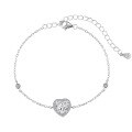 wholesale S925 Sterling Silver Light Luxury INS Style Women's Bracelet with Delicate Four-Leaf Clover and Heart Love Design, Minimalist and Elegant-0-9