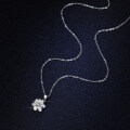 925 Silver 1ct Moissanite Snowflake Pendant Necklace for Women-0-1