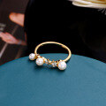 wholesale 925 Silver Japanese Elegant New Jewelry Starry Sky Blue Topaz Pearl Star Ring Fashionable Finger Ring-0-3