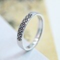 wholesale S925 Sterling Silver Small Floral Tail Ring Summer Pinky Pastoral Style Creative Student Gift Index Finger Unset Open Adjustable Ring for Women-0-0