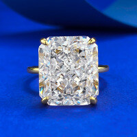 wholesale S925 silver new high-carbon diamond 12*14mm ice-cut ring, simple and stylish for cross-border sales on AliExpress-R1168 Gold Ring>Size 8