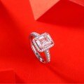 925 Silver Cross-Border Square Octagon Moissanite Ring-0-2