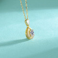 wholesale S925 Sterling Silver Moissanite Teardrop Necklace, High-End Sense Light Luxury Versatile Cross Necklace, Direct from Cross-Border Factory-0-1