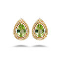 wholesale S925 silver plated with 14K gold peridot/amethyst/garnet earrings, by Dunli Jewelry-0-1