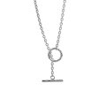 wholesale S925 Sterling Silver 577 Korean Version Ins Small and Unique Design OT Buckle Chain Textured Women's Collarbone Necklace-0-4