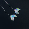 wholesale S925 Sterling Silver Small Fresh Sweet and Simple Sequins Fishtail Earrings Creative Cute Earrings M00115-0-3