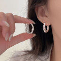 wholesale S925 Sterling Silver Geometric Heavy Duty Hoop Earrings Women Korean Summer Market New Arrival Ear Hoops Earrings-0-1