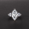 wholesale S925 Silver European and American Fashion Luxury Internet Celebrity Same Style High Carbon Diamond Marquise 8*14 Ring 3 Carats-0-2