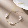 wholesale S925 Sterling Silver French Vintage Natural Baroque Pearl Bracelet, Cross-Border Bestseller-0-0