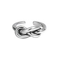 wholesale S925 Sterling Silver Korean Version INS Knotted Index Finger Ring Vintage Distressed Open Adjustable Rope Knot Ring for Women-Vintage Silver [No. 14/Adjustable] &gt; Opening adjustable