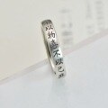 wholesale 925 Sterling Silver Vintage "Not Delighted by External Gains, Not Saddened by Personal Losses" Ring for Women, New Chinese Style Literary and Inspirational Niche Band-0-2