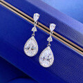 wholesale S925 Sterling Silver New Drop Pear-shaped Stud Earrings Simulated Diamond Earrings European and American Cross-border Style-0-2