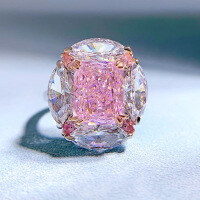 wholesale S925 Sterling Silver Bubblegum Pink Diamond 8*10 Radiant Ring for Cross-Border Dropshipping by Zhuozhifan Jewelry New Collection-R227 Bubble Gum Pink Diamond Ring  Size 9