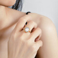 S925 Silver 3ct Emerald-Cut Moissanite Ring for Women-0-3