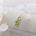 wholesale 9k Gold Japanese Minimalist Style Green Peridot and Tsavorite Pendant-0-1
