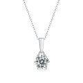 wholesale 925 Silver Inlaid Moissanite Teardrop Pendant Six-Prong Necklace Collarbone Chain Jewelry Ready to Ship-0-9
